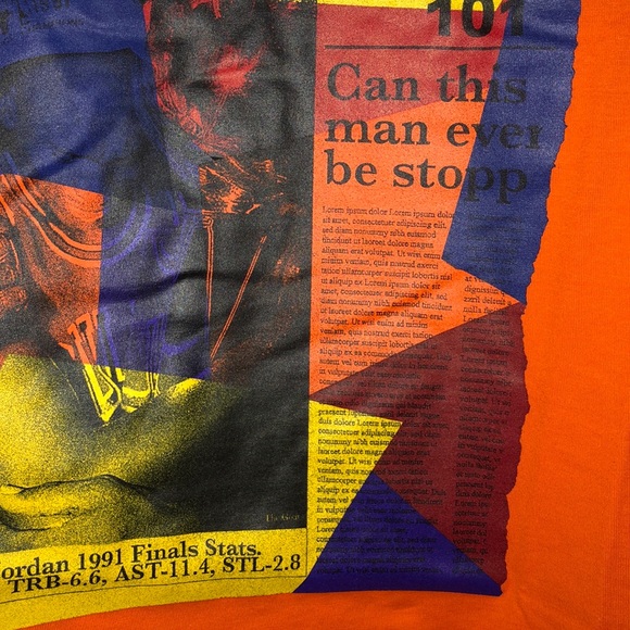 NWT Air Jordan News Clipping Tshirt in Orange - Picture 6 of 8